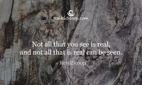 Not all that you see is real. Not all that is real can be seen. - ReikiScoop