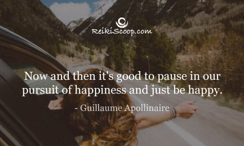 Now and then it's good to pause in our pursuit of happiness and just be happy. - guillaume-apollinaire