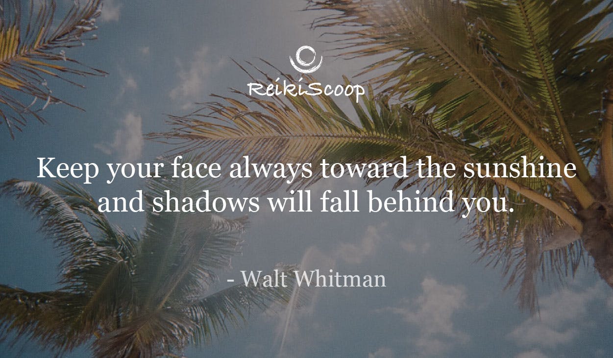 Keep your face always toward the sunshine - and shadows will fall behind you. - Walt Whitman