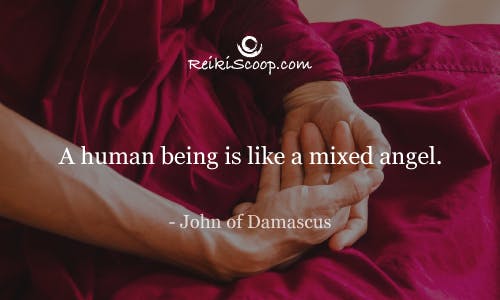A human being is like a mixed angel. - John of Damascus