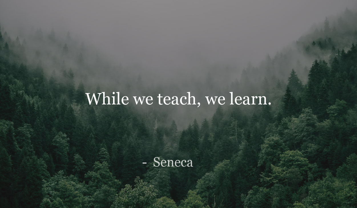 While we teach, we learn. - Seneca