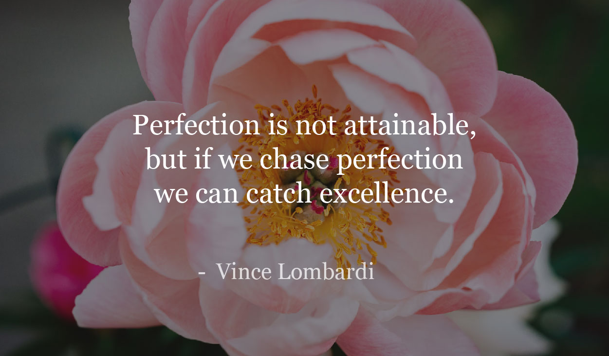 Perfection is not attainable, but if we chase perfection we can catch excellence. - Vince Lombardi